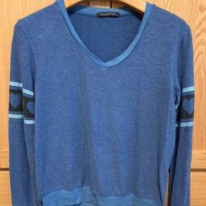 Wildfox EUC heart sleeve Blue BBJ size S